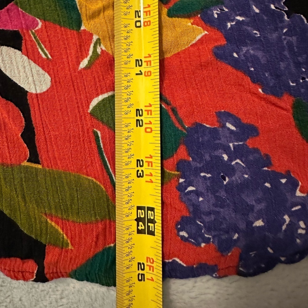 Vintage Carole Little abstract multicolor patchwork long-sleeved blouse size M/L - Picture 5 of 5
